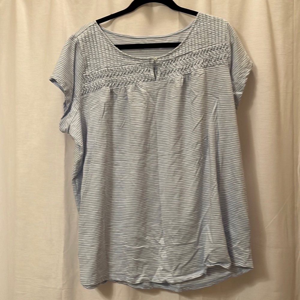 Blue and white stripped blouse
